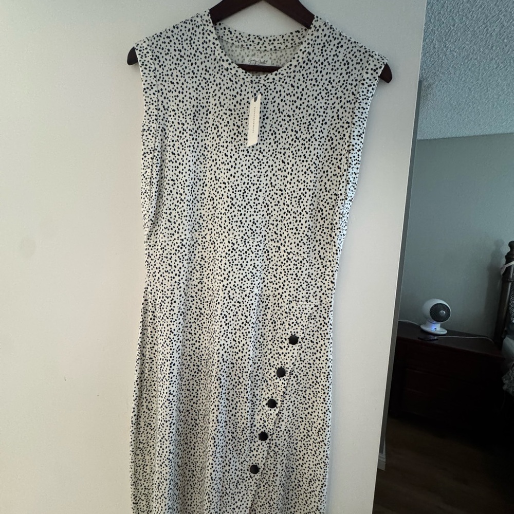 Grey State Black and White Speckled Midi Dress